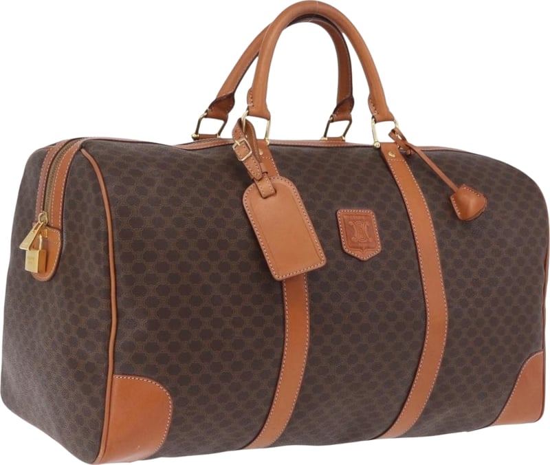 Celine Vintage Duffle Macadam Coated Canvas Large
