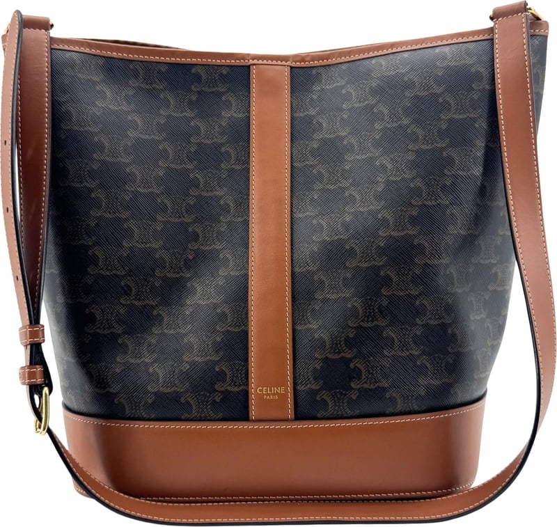 Celine Bucket Triomphe Coated Canvas Small