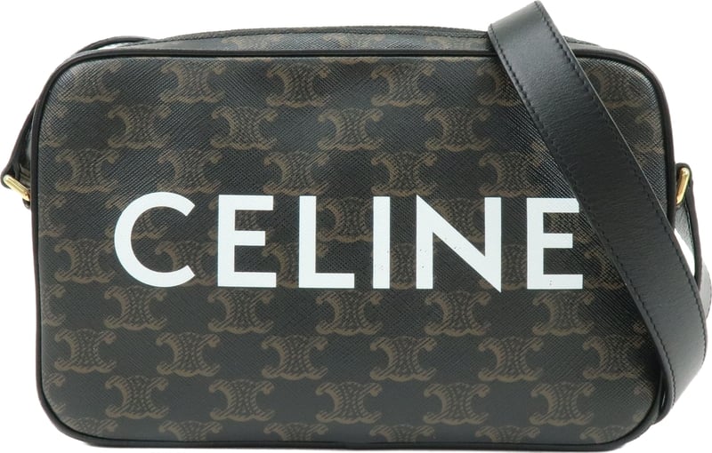 Celine Logo Messenger Triomphe Coated Canvas Medium