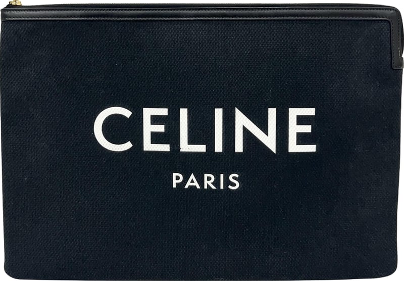 Celine pochette zippée à logo celine pochette zippée à logo celine MM