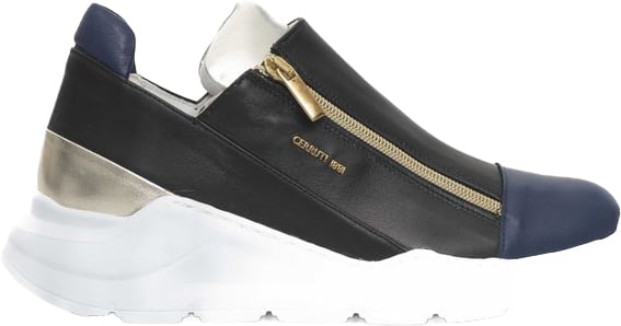 Cerruti 1881 Black Goatskin Women Sneaker