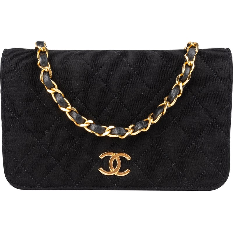 Chanel Quilted Cotton 24K Gold Single Flap Shoulder Bag