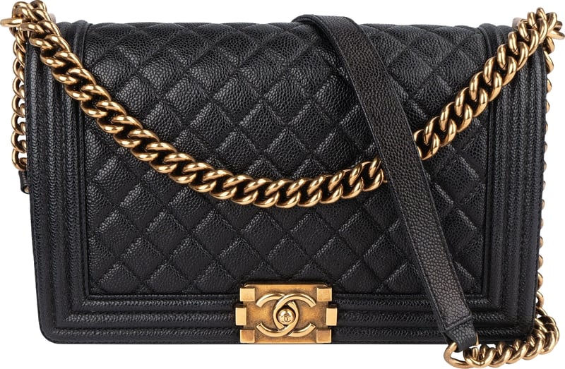 Chanel Quilted Caviar Leather Boy Single Flap Crossbody Bag
