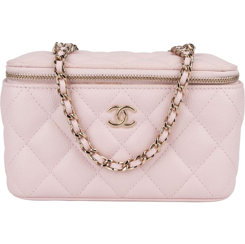 Chanel Quilted Caviar Leather Vanity Case Crossbody Bag
