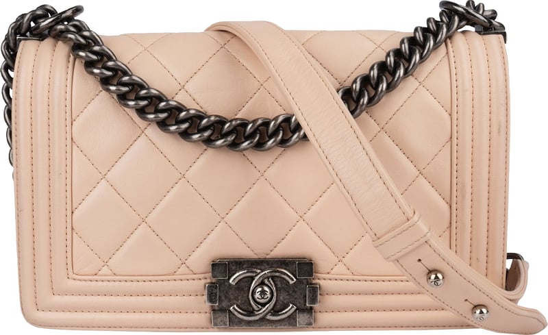Chanel Quilted Lambskin Boy Single Flap Crossbody Bag