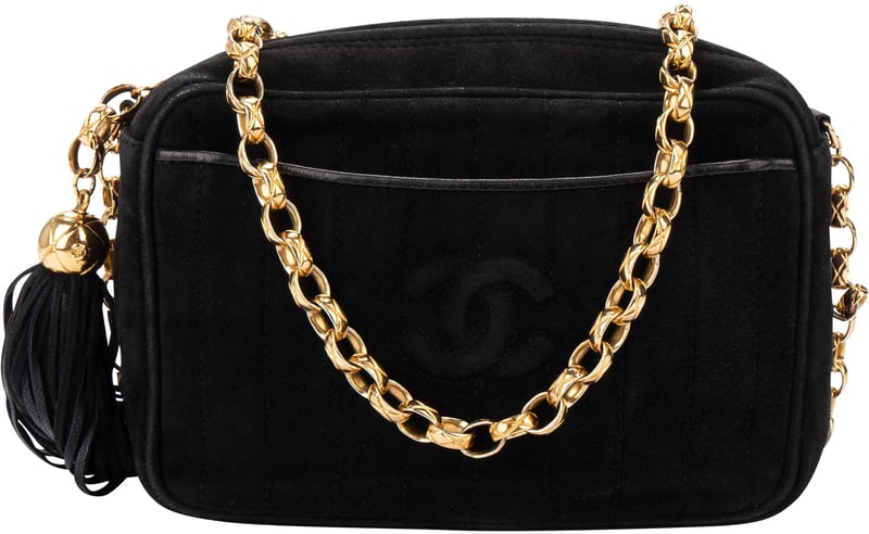 Chanel Stitching Suede Leather Camera Crossbody Bag