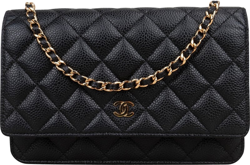 Chanel Quilted Caviar Leather Wallet on Chain Crossbody Bag