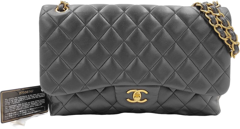 Chanel Classic Timeless Double Flap Quilted Lambskin Jumbo