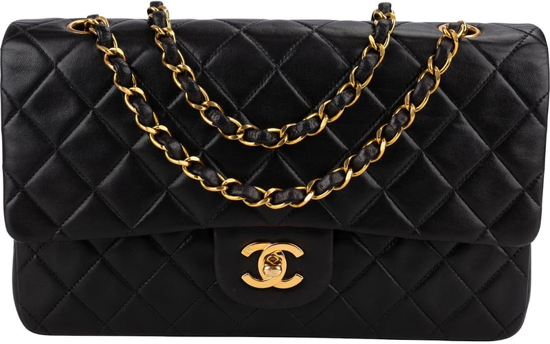 Chanel Quilted Lambskin 24K Gold Medium Double Flap Shoulder Bag