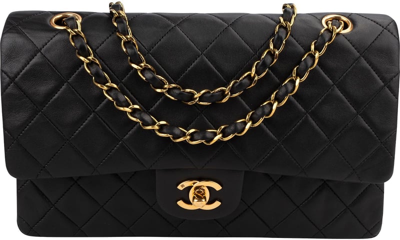 Chanel Quilted Lambskin Medium 24K Gold Double Flap Shoulder Bag