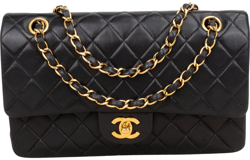 Chanel Quilted Lambskin Medium 24K Gold Double Flap Shoulder Bag