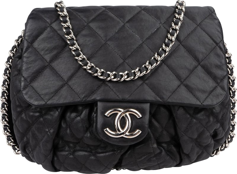 Chanel Quilted Lambskin Bubble Quilt Jumbo Single Flap Crossbody Bag