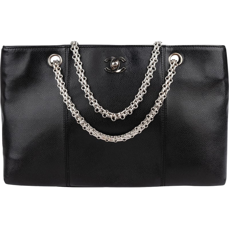 Chanel Caviar Leather Bijoux Chain Tote Shoulder Crossbody Bag