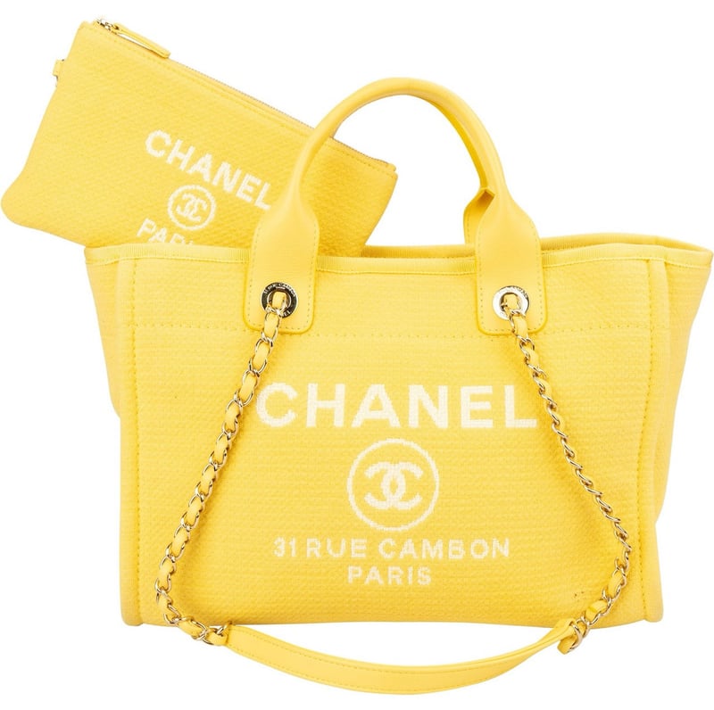 Chanel Canvas Small Deauville Tote Handbag