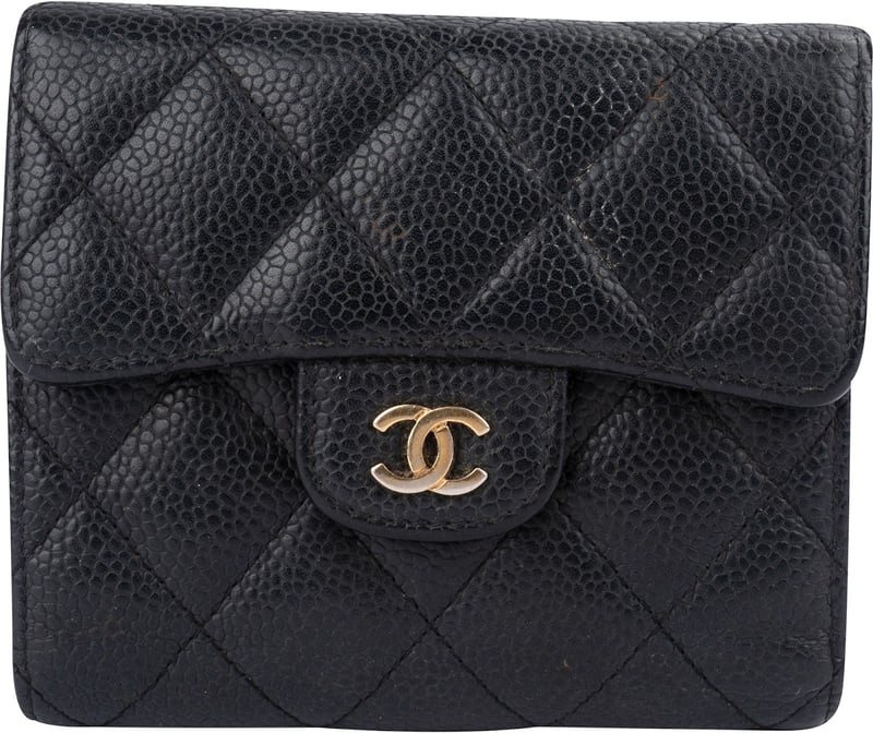 Chanel Quilted Caviar Leather Classic Small Flap Wallet