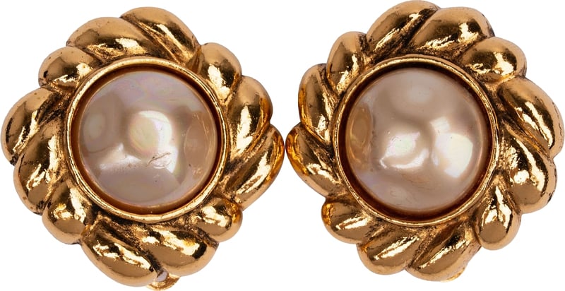 Chanel Rope-Effect Pearl Clip-On Earrings
