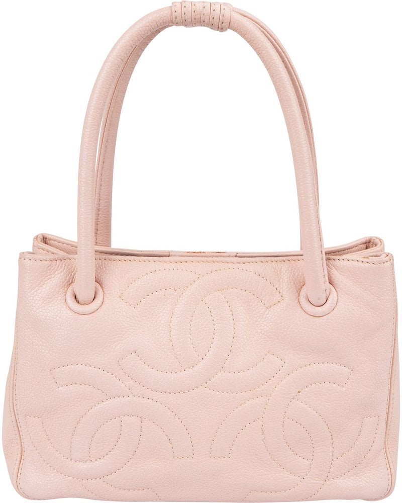 Chanel Caviar Leather Triple CC Small Tote Handbag