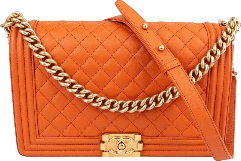 Chanel Quilted Lambskin Large Boy Single Crossbody Bag