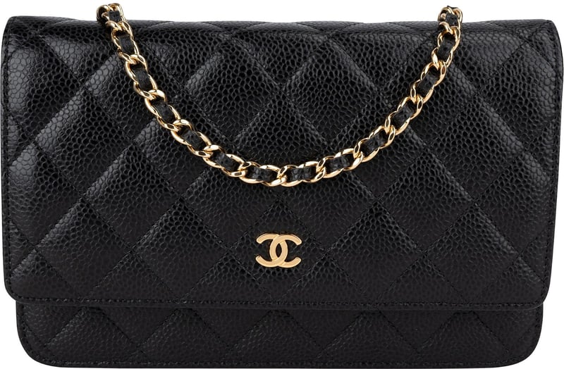 Chanel Quilted Caviar Leather Classic Wallet On Chain Crossbody Bag