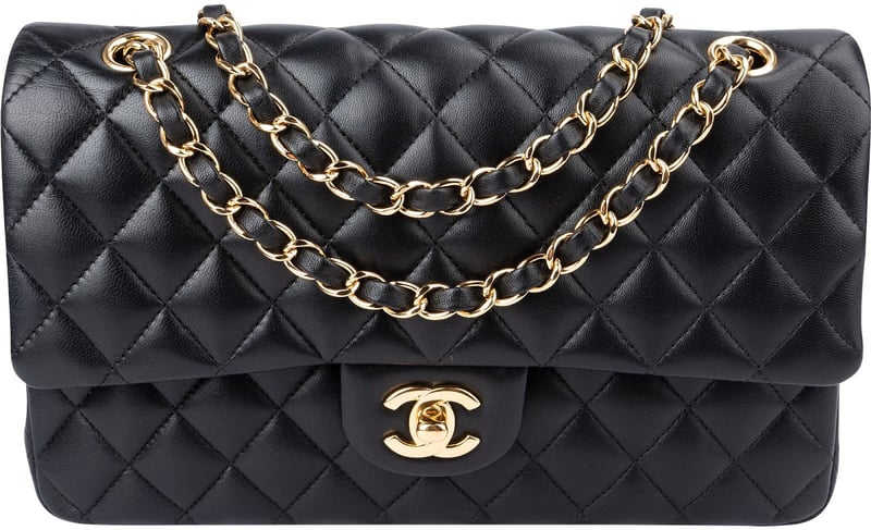 Chanel Quilted Lambskin Medium Double Flap Shoulder Bag