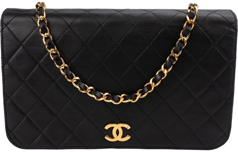 Chanel Quilted Lambskin 24K Gold Single Flap Crossbody Bag