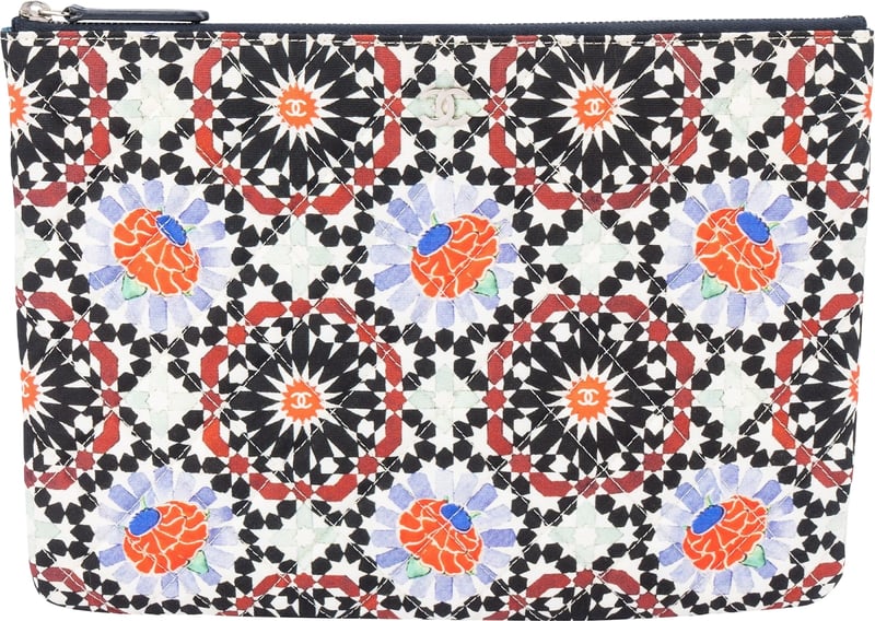 Chanel Quilted Cotton Mosaic Print VIP Clutch Bag