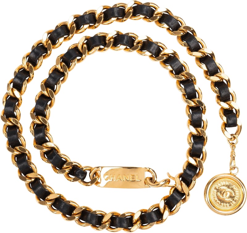 Chanel Multicolor Leather Chain Medallion Belly Chain Bauchkette