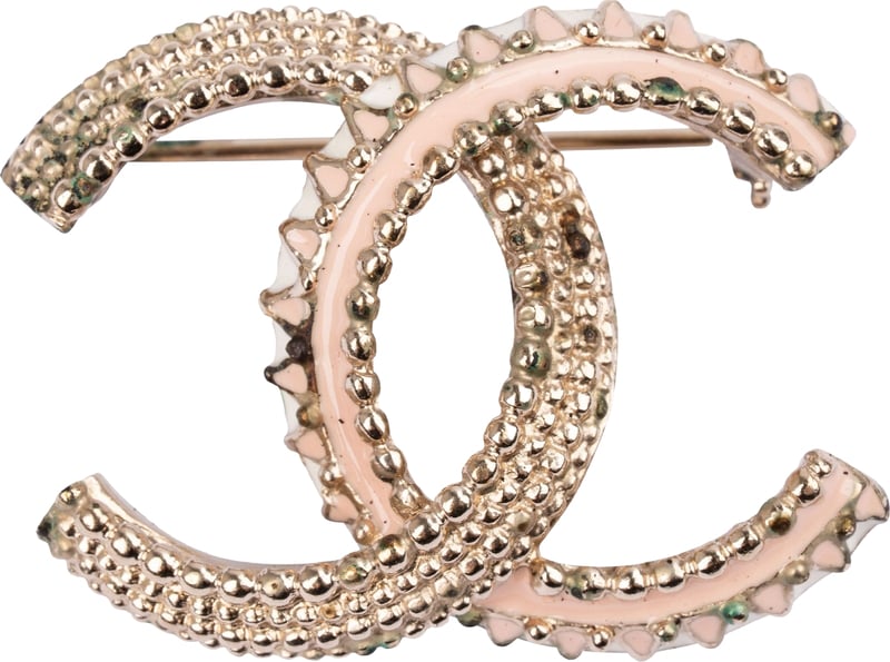 Chanel Enameled CC Brooch