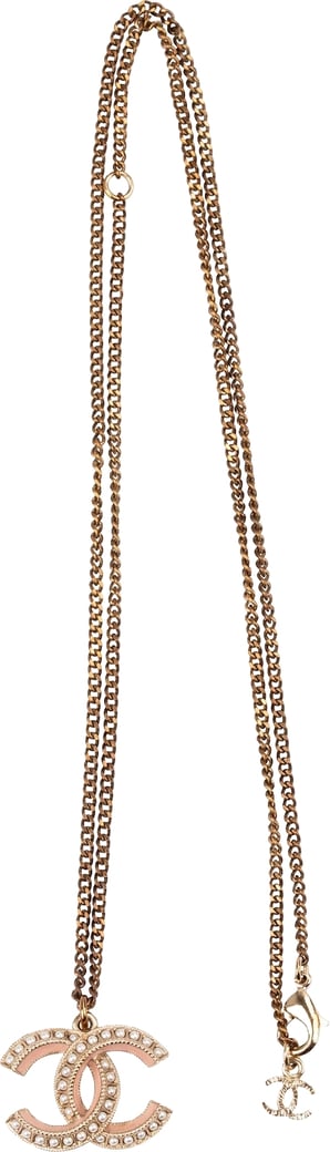 Chanel Pearl CC Emblem Necklace