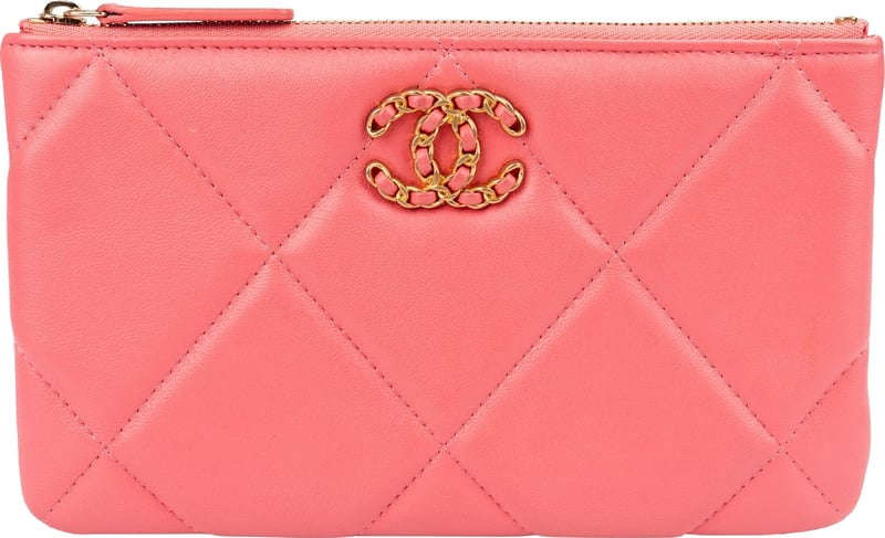 Chanel 19 Quilted Lambskin CC Pouch