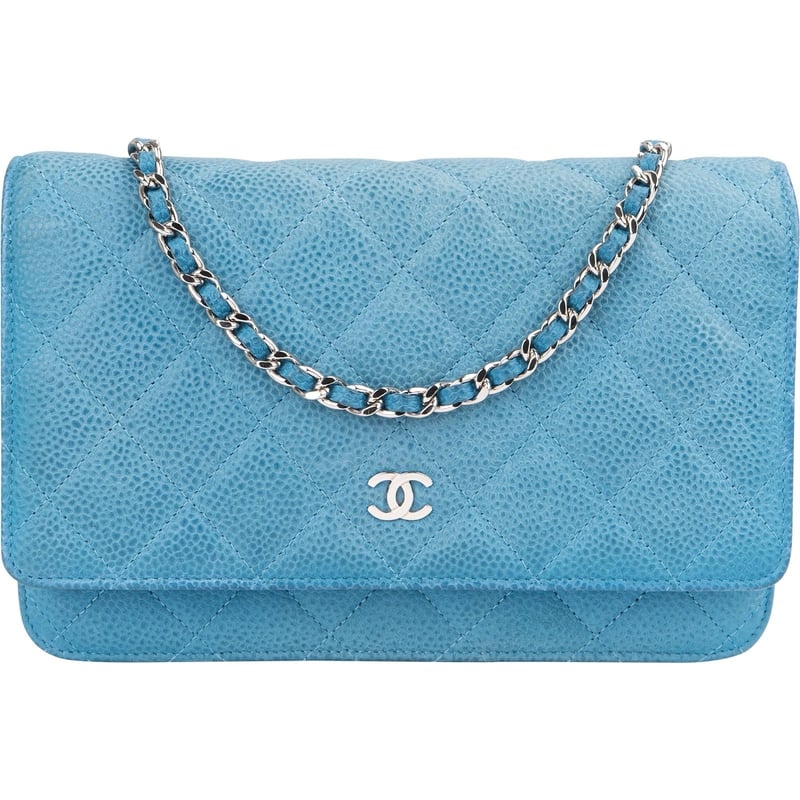 Chanel Quilted Caviar Leather Wallet On Chain Crossbody Bag