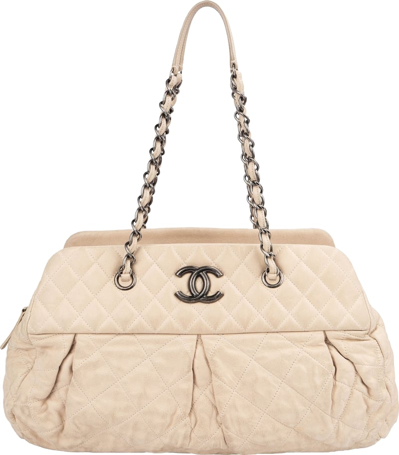 Chanel Quilted Iridescent Calfskin Bowling CC Shoulder Bag