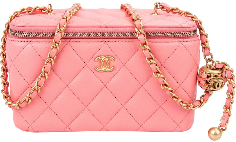 Chanel Quilted Lambskin CC Vanity Adjustable Chain Crossbody Bag