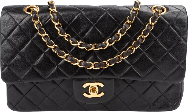 Chanel Quilted Lambskin 24K Gold Medium Double Flap Shoulder Bag