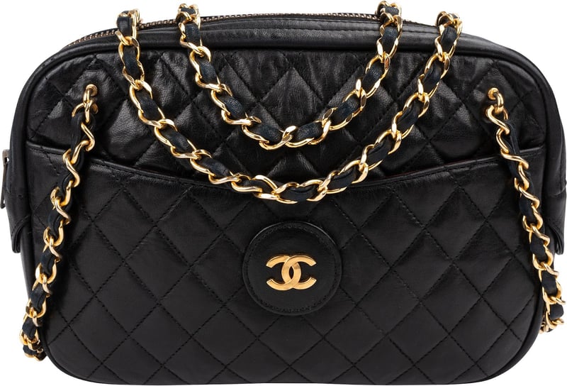 Chanel Quilted Lambskin Vintage Camera Crossbody Bag