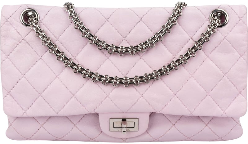 Chanel Quilted Aged Calfskin Palladium 2.55 Reissue Double Flap Crossbody Bag