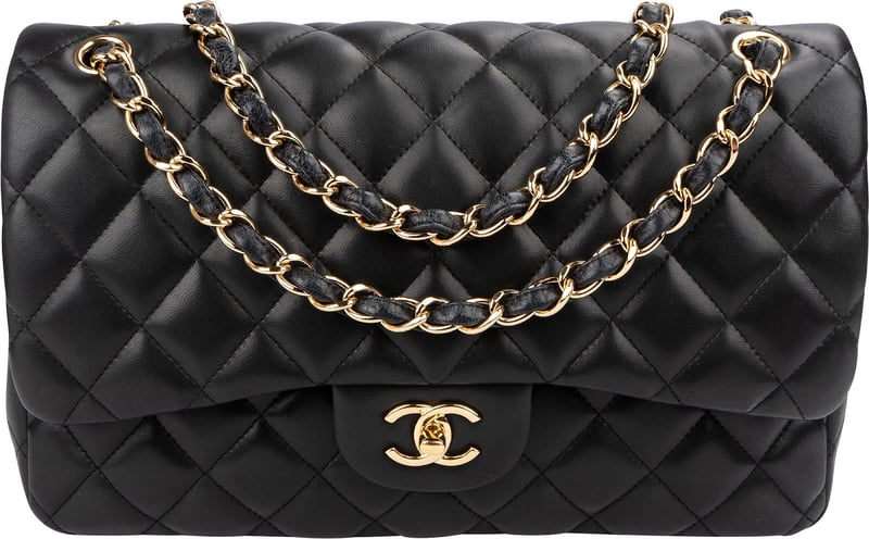 Chanel Quilted Lambskin Jumbo Double Flap Crossbody Bag