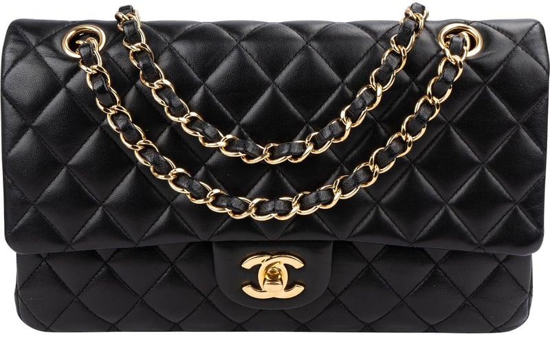 Chanel Quilted Lambskin Gold Medium Double Flap Shoulder Bag