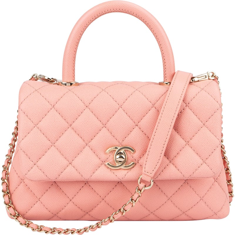Chanel Quilted Caviar Leather Small Coco Top Handle Shoulder Handbag