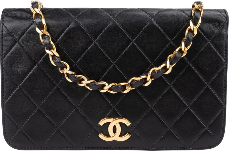 Chanel Quilted Lambskin Small 24K Gold Single Flap Shoulder Bag