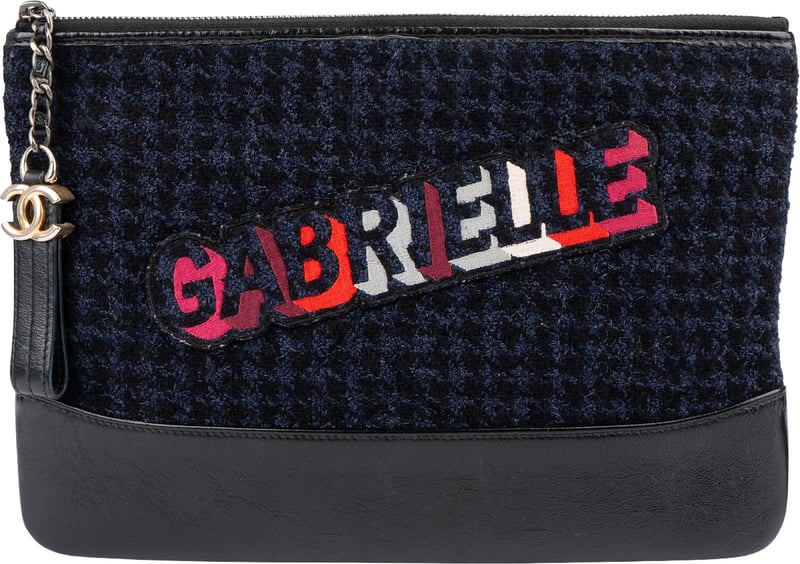 Chanel Tweed & Leather Gabrielle Clutch Bag