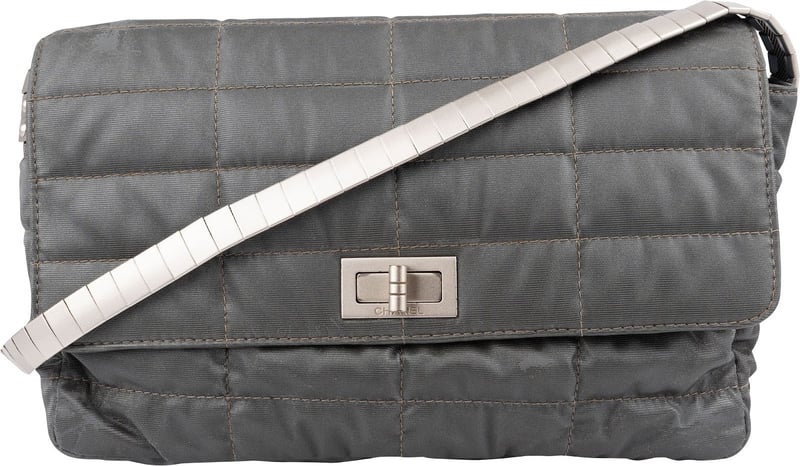 Chanel Limited Nylon Chocolate Bar Flap Shoulder Bag