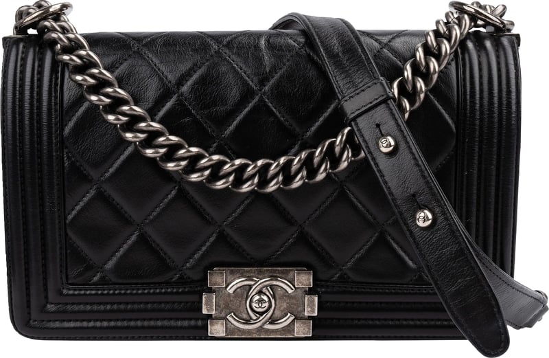 Chanel Quilted Lambskin Boy Medium Single Flap Crossbody Bag