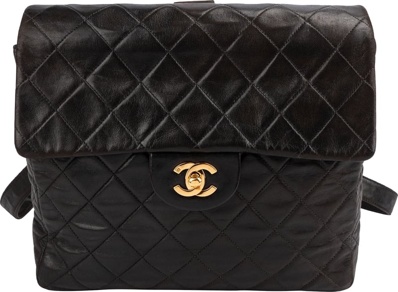 Chanel Quilted Lambskin 24K Gold Small Single Flap Backpack