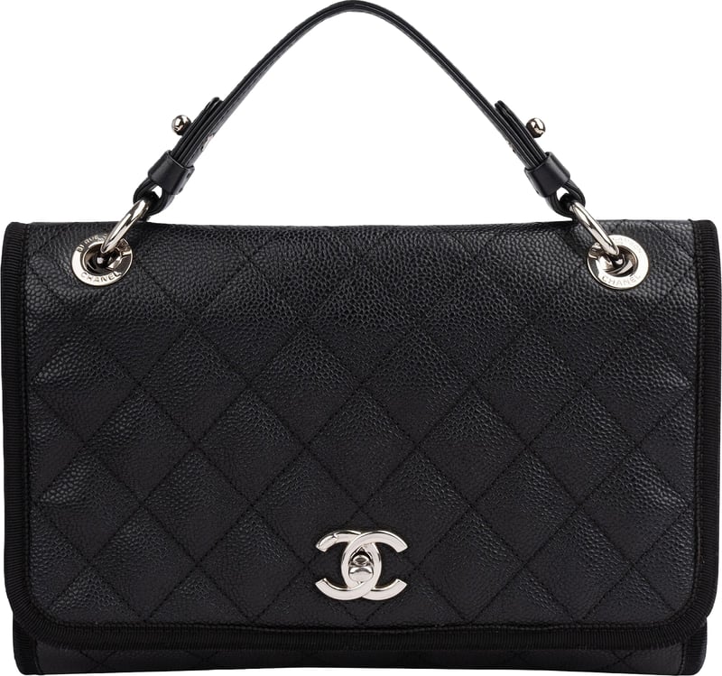 Chanel Caviar Leather CC Business Affinity Small Single Flap Handbag