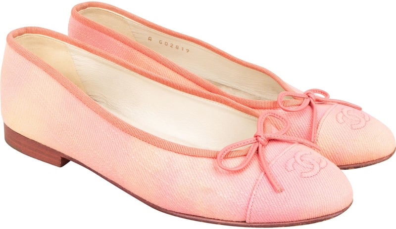 Chanel Ombre Canvas CC Cap Toe Ballerina Flats (37)