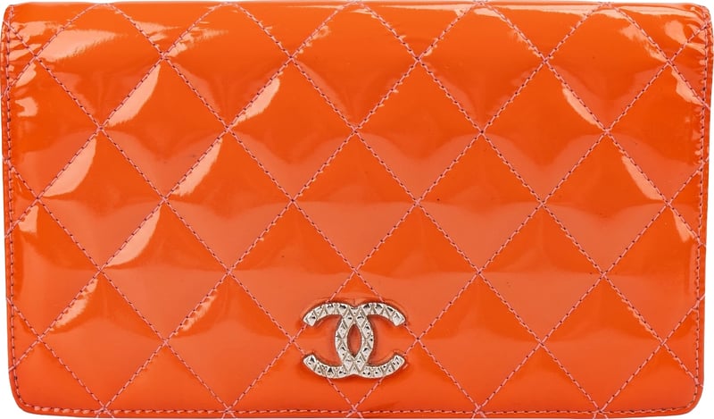 Chanel Quilted Patent Leather CC Wallet