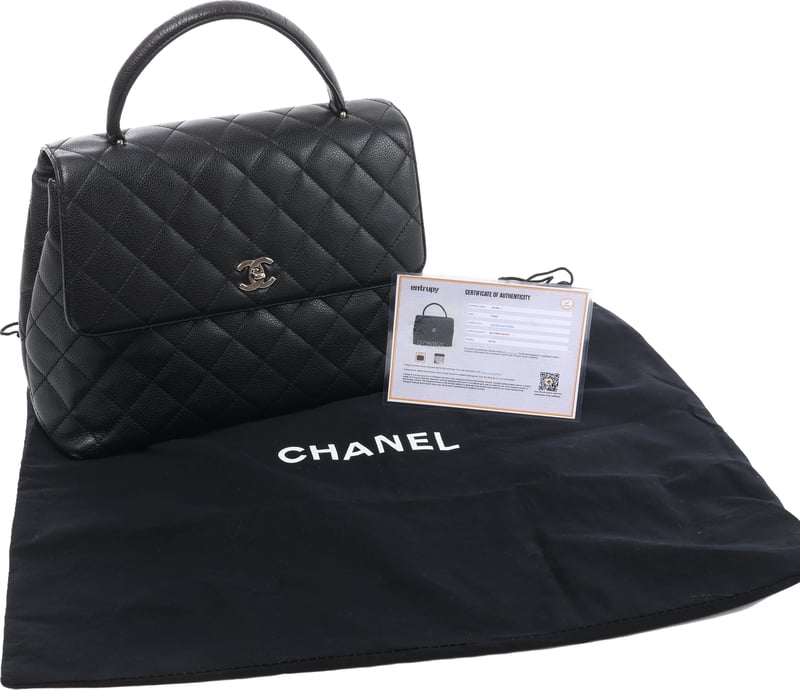 Chanel Classic Kelly Matelasse Caviar Leather Handbag in Black