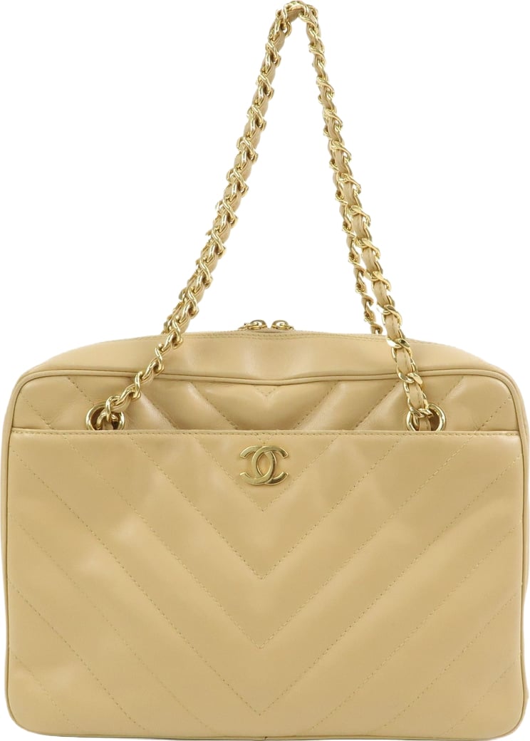 Chanel Vintage Pocket Camera Chevron Lambskin Large