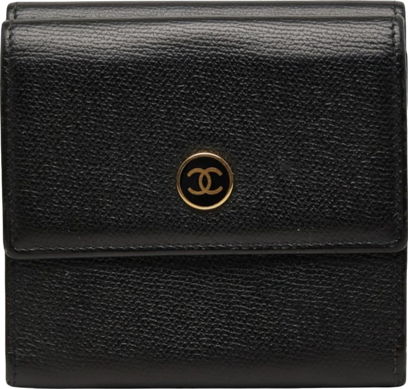 Chanel CC Button Bi-Fold Leather Long